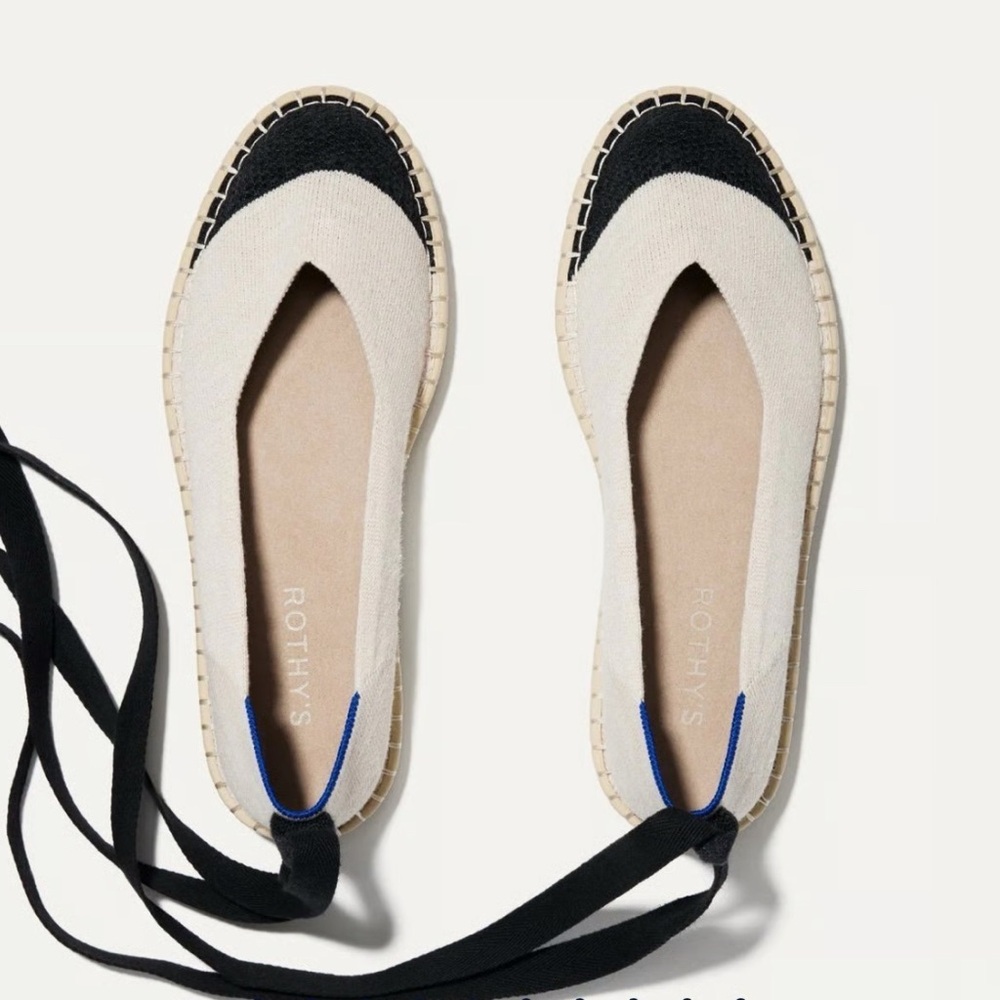 Rothy's Women's Cream and Black Flats size 8.5